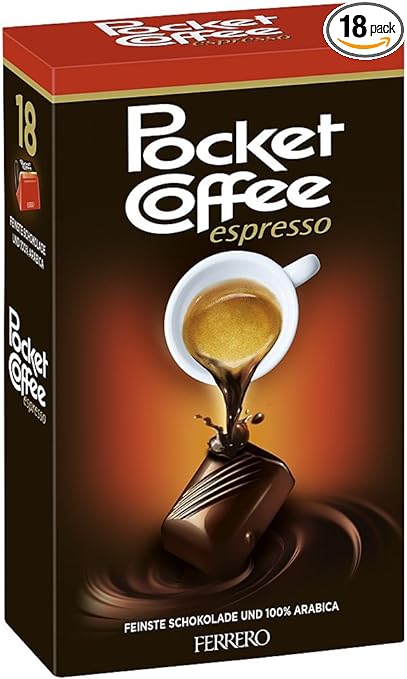 Ferrero - Pocket Coffee (1 Box of 18 Tablets) 特濃流心咖啡朱古力 225g