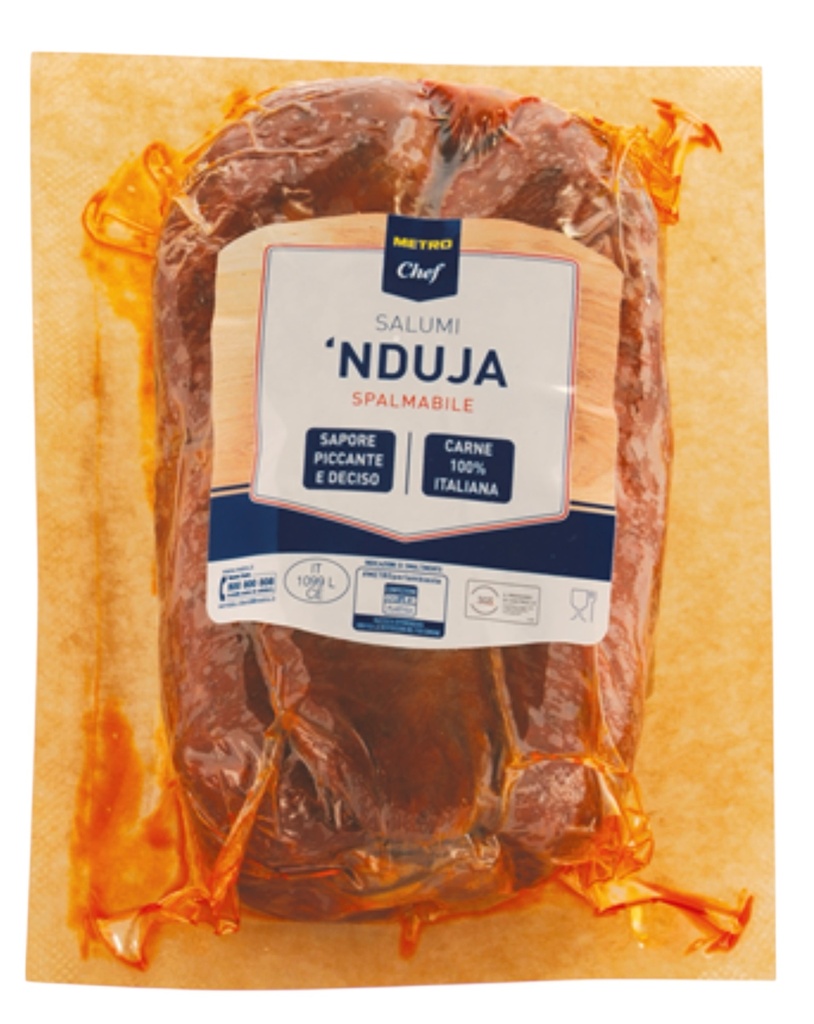 Metro Chef - Nduja 1 pcs U. Vacuum 400g Approx.