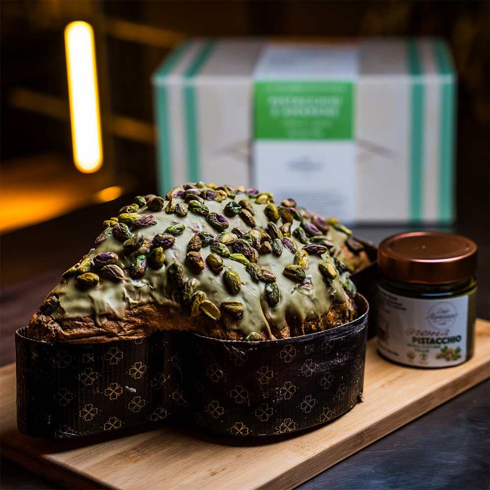 Lino Ramunno - Colomba, Artisanal Easter Cake with Pistachios and Sour Cherries. 1Kg