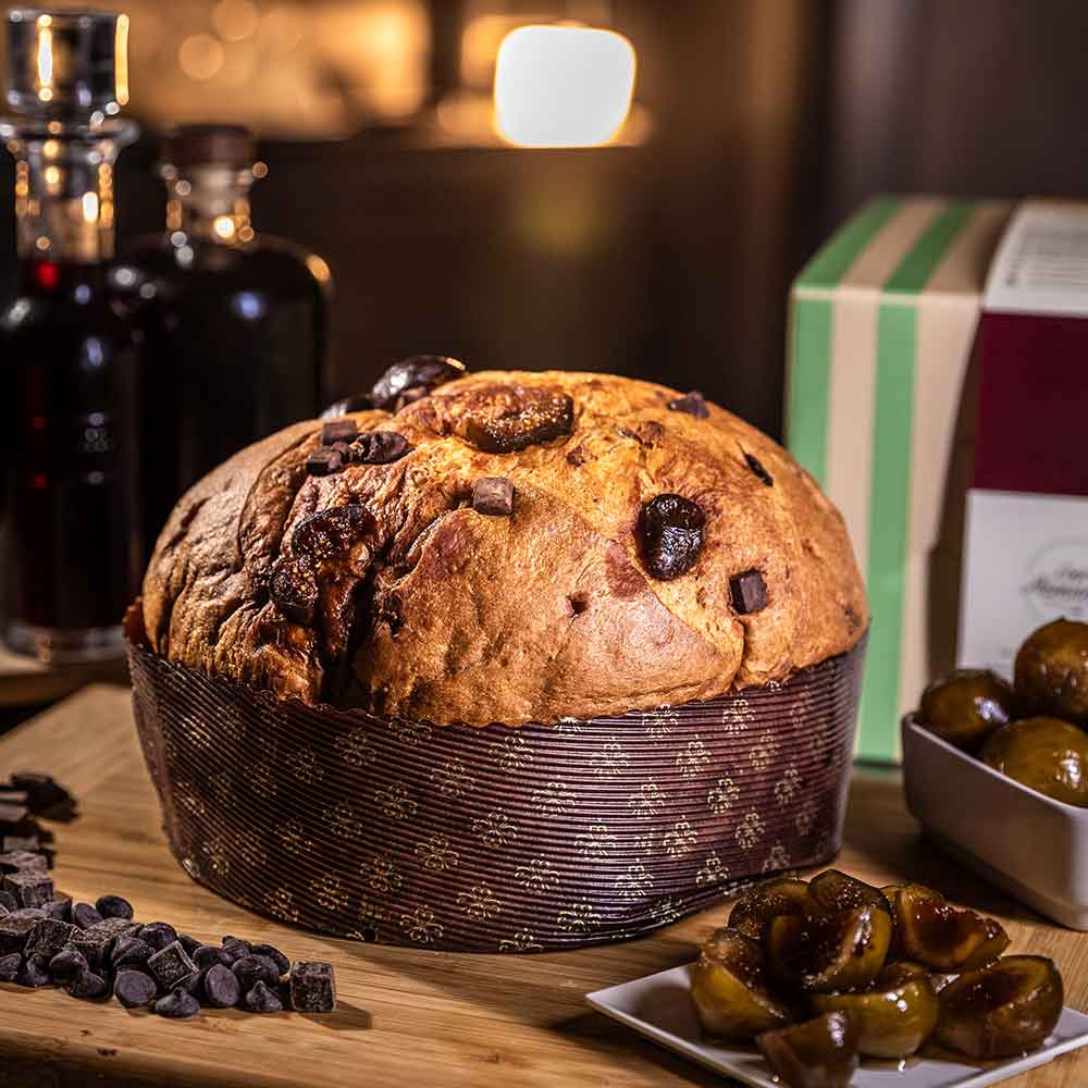 Lino Ramunno - Artisanal Panettone with figs red wine and dark chocolate 1Kg 