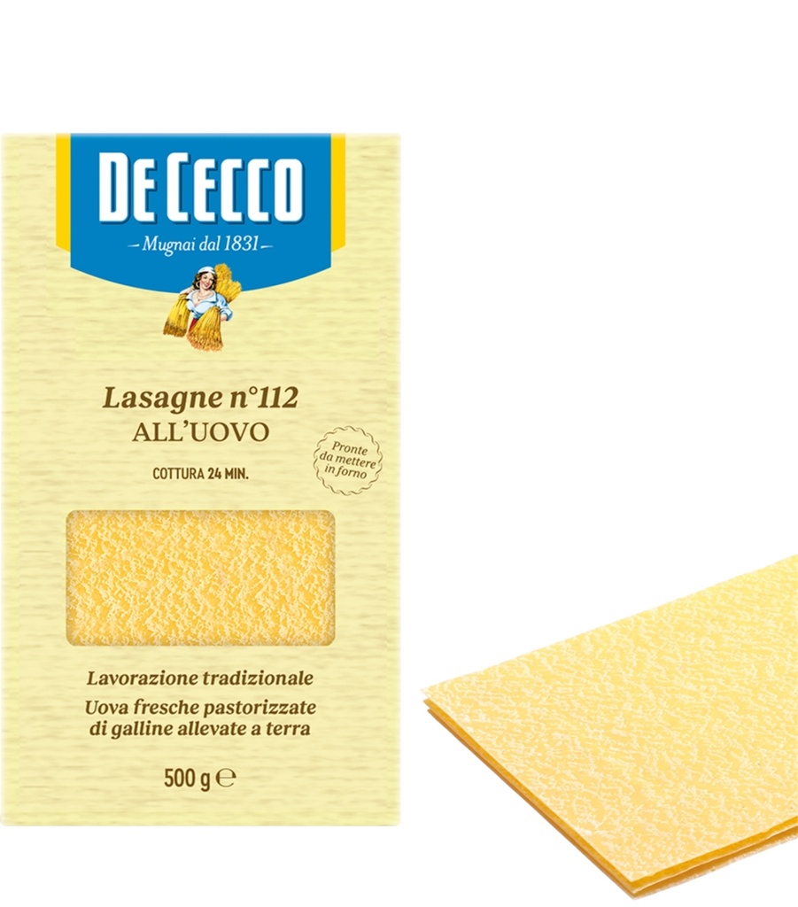 De Cecco - Egg Lasagna Sheets N°112 意大利雞蛋千層麵皮 500g