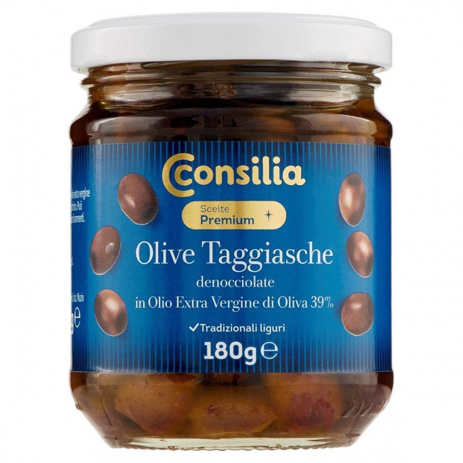 Consilia - Olive taggiasche intere in olio EVO 180g