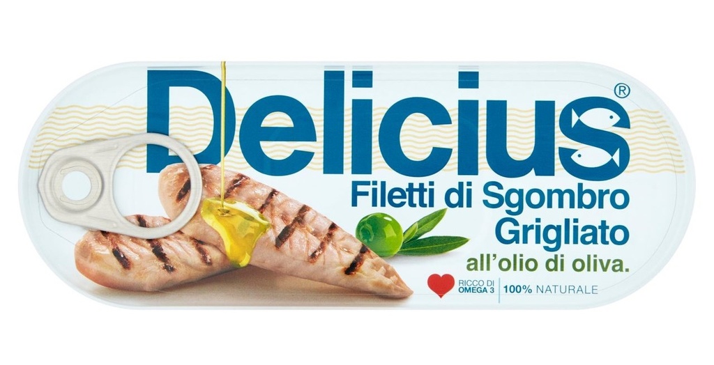 Delicius - Mackerel Fillets in Olive Oil 125g