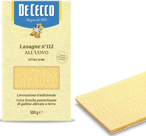 [437996] De Cecco - Egg Lasagna Sheets N°112 500g