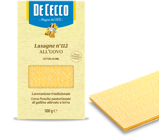 [437996] De Cecco - Sfoglia di Lasagna all'uovo N°112 500g