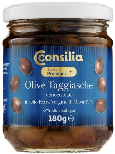 [615591] Consilia - Unpitted Taggiasca Olives in EVO Oil 180g