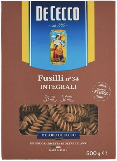 [96370] De Cecco - Whole Grain Fusilli N°34 500g