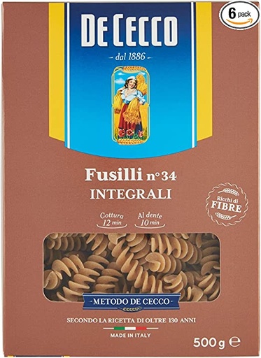 [96370] De Cecco - Whole Grain Fusilli N°34 500g
