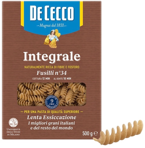 [96370] De Cecco - Whole Grain Fusilli N°34 500g