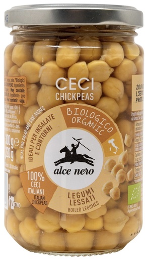 [80069] Alce Nero - 100% Organic Chickpeas Boiled Glass 有機鷹嘴豆 300g (玻璃裝)