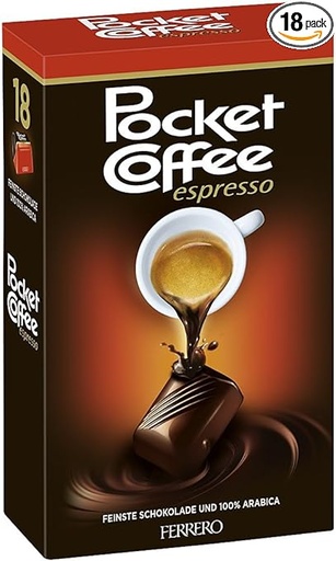 [G8554439] Ferrero - Pocket Coffee (1 Box of 18 Tablets) 特濃流心咖啡朱古力 225g