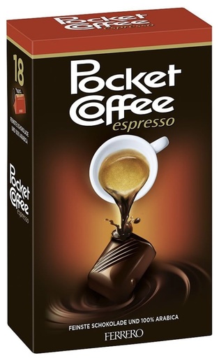 [G8554439] Ferrero - Pocket Coffee 225g (1 Box of 18 Tablets)