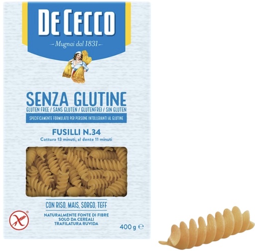 [376352] De Cecco - Fusilli Gluten Free N°34 400g