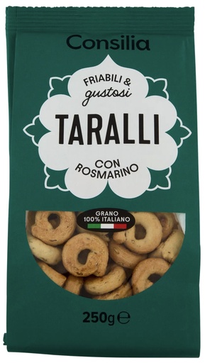 [333296] Consilia - Taralli al rosmarino 250g 