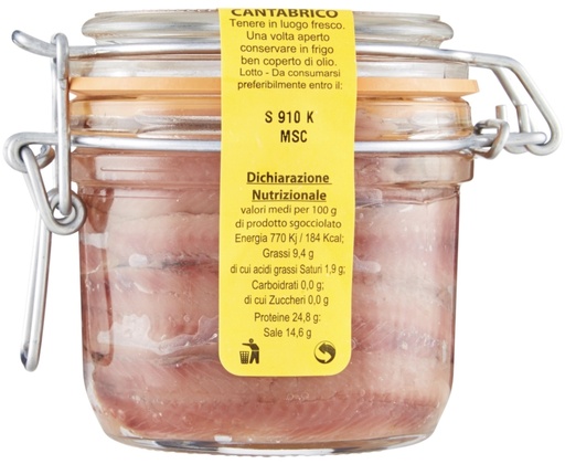 [883969] Balistreri - Marca Vaticano Alici del Cantabrico in olio di oliva 250g