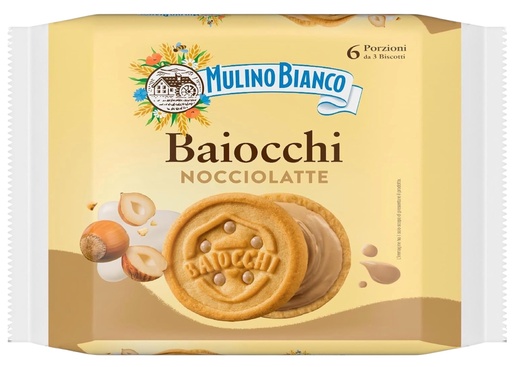 [36401] Mulino Bianco - Baiocchi Nocciolatte / Hazelnut Cookies 168g