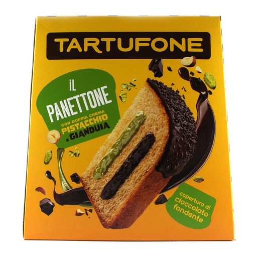 [631616] Motta - Tartufone Panettone with Gianduia and Pistachio 750g 