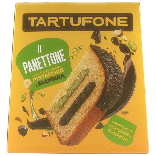 [631616] Tartufone Motta - Panettone with Gianduia and Pistachio 750g 